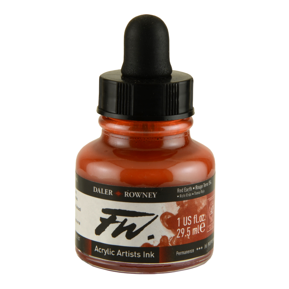 Fw Acrylic Artists Ink 1 Oz Red Earth