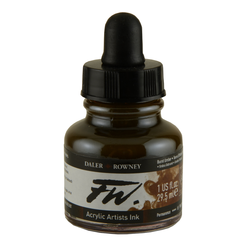 Fw Acrylic Artists Ink 1 Oz Burnt Umber