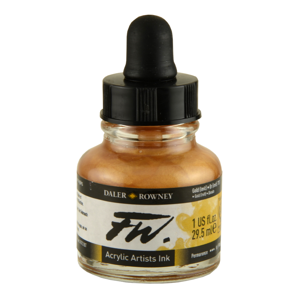 Fw Acrylic Artists Ink 1 Oz Imitation Gold