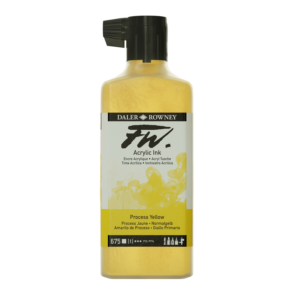 Fw Acrylic Artists Ink 180ml Process Yellow