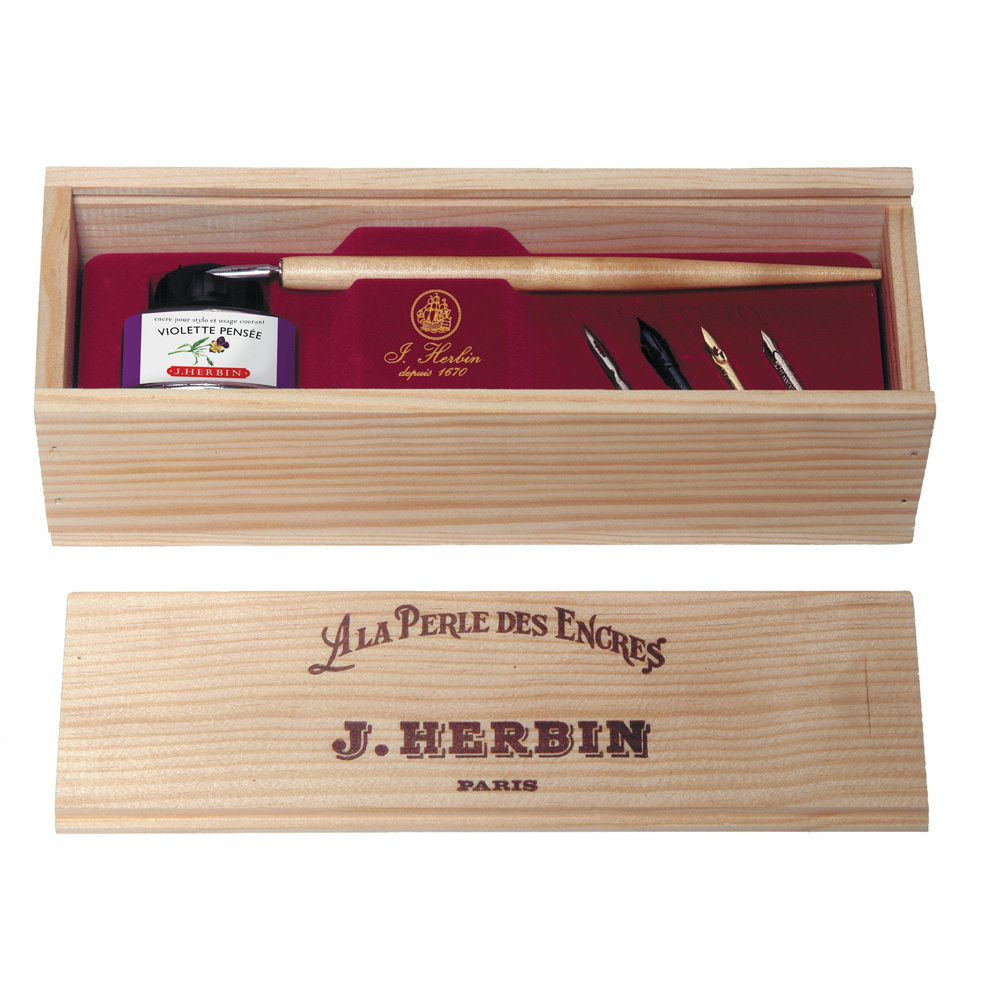 J. Herbin Violet Ink Wooden Box Set