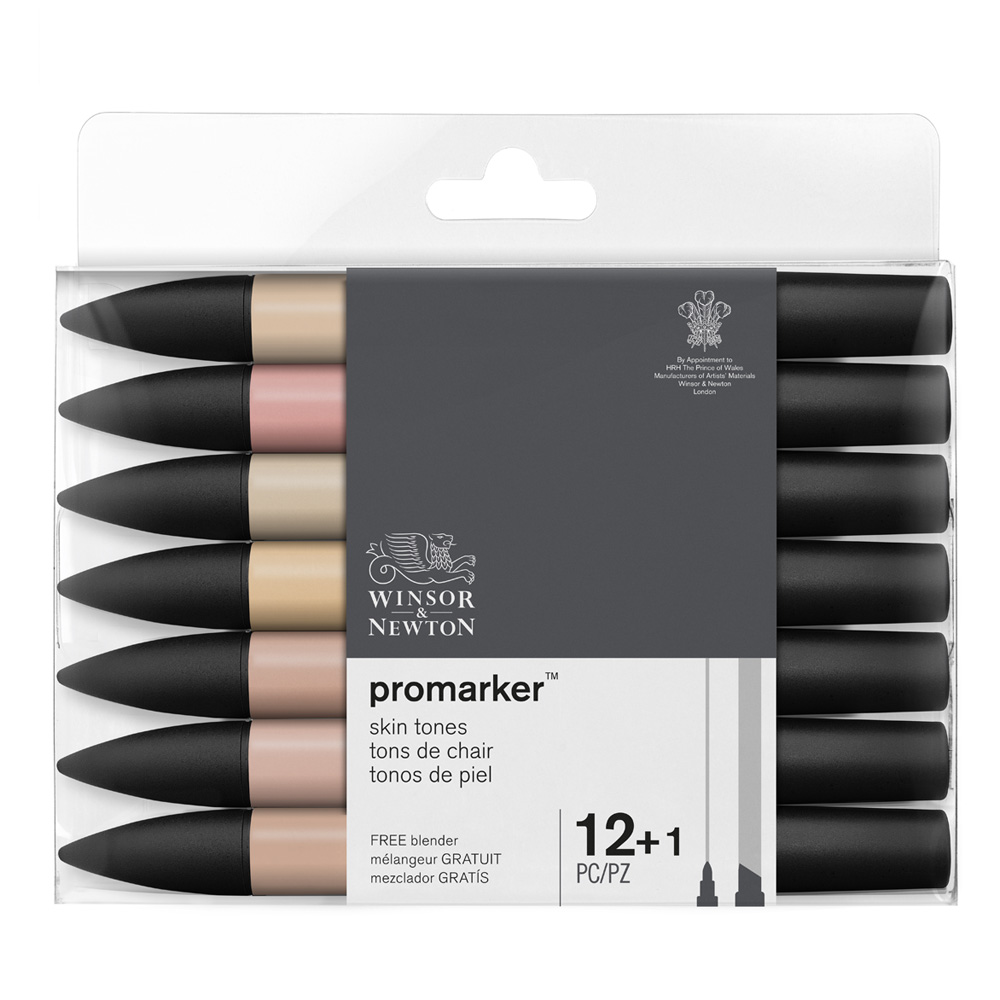 W&N Promarker Set of 12 Skin Tones + Blender