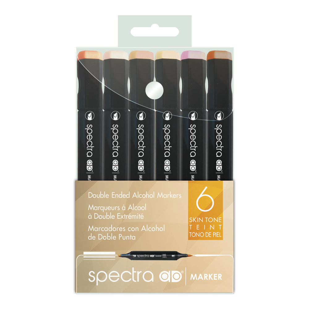 Chartpak Spectra Admarker Set 6 Skin Tones