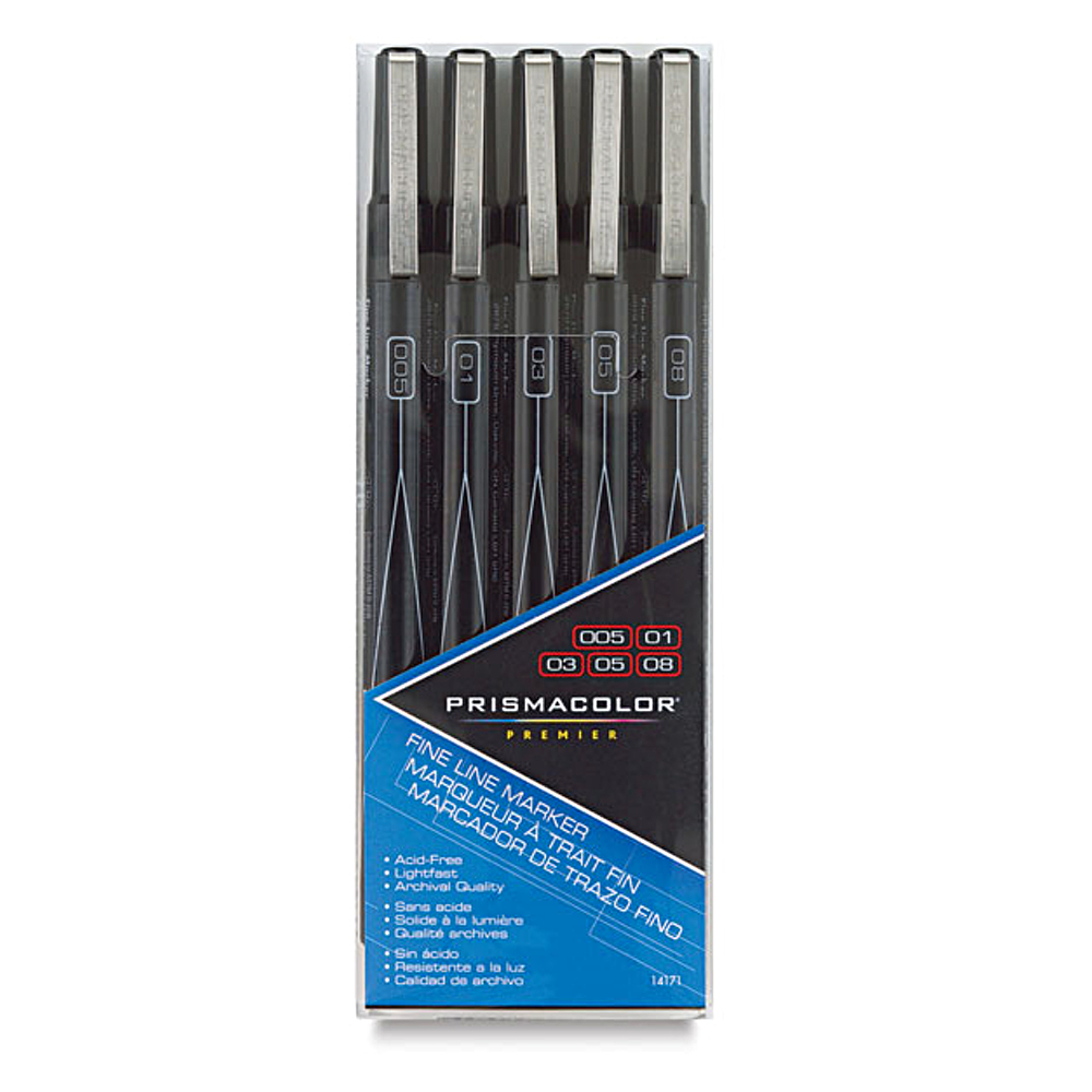 Prisma Illust Marker Fineline Set/5 Black