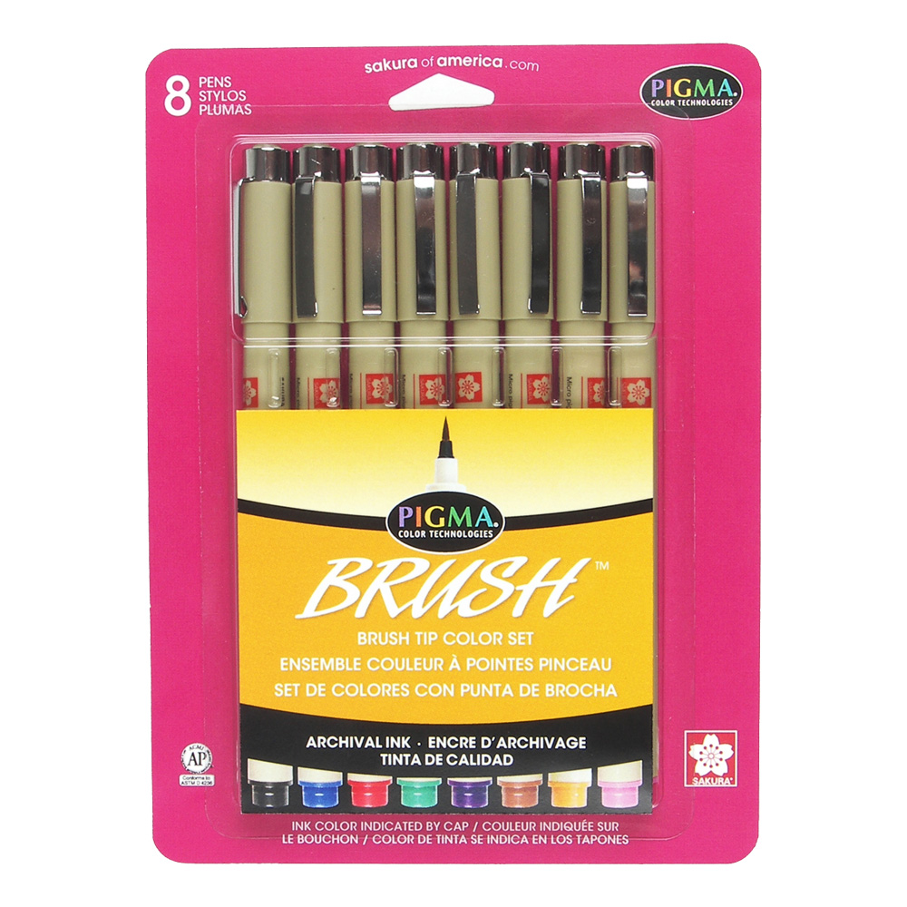 Pigma Brush Marker Set Of 8