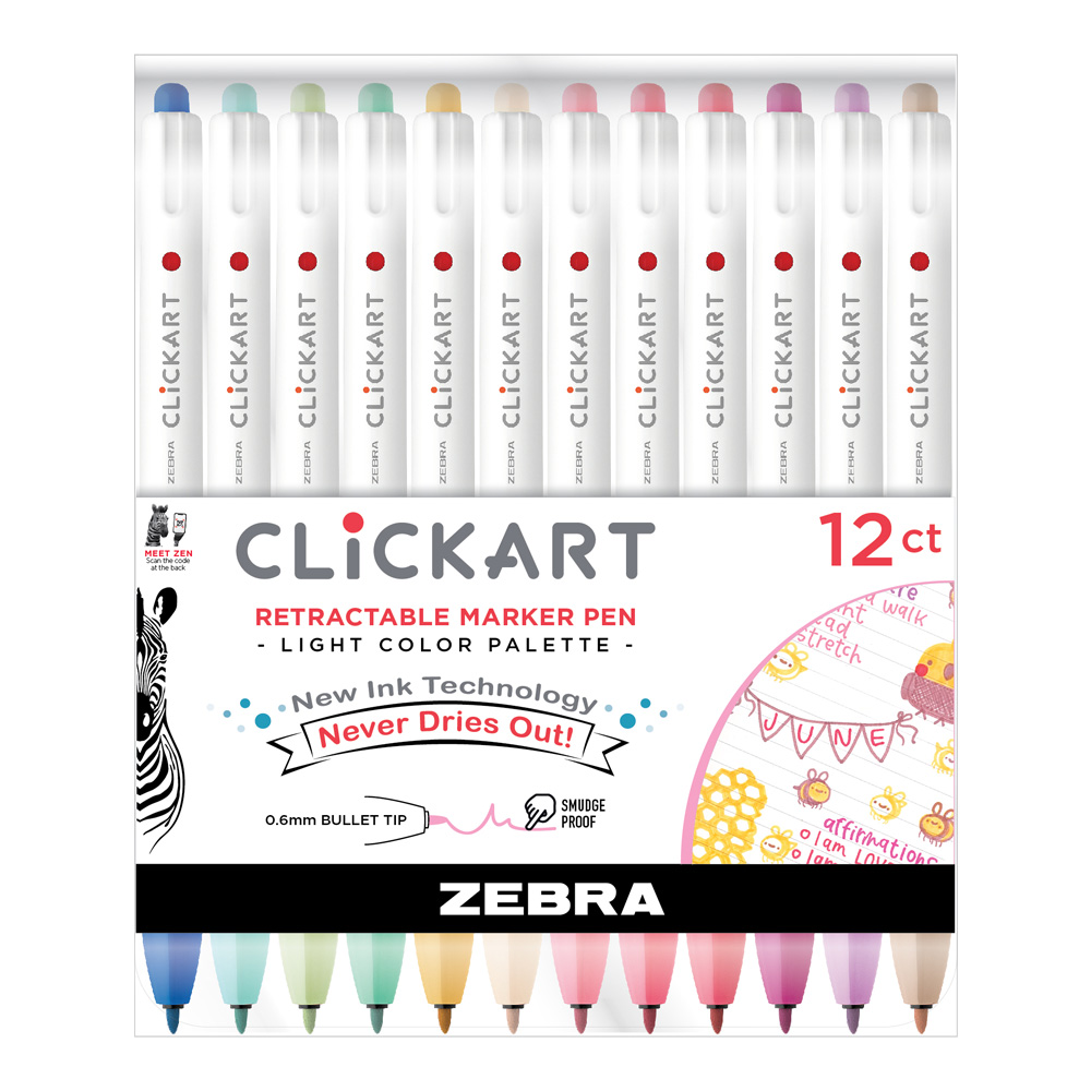 Clickart Marker 0.6mm Light 12pk