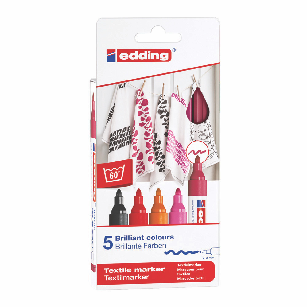 Edding 4500 Textile Markers Warm Set/5