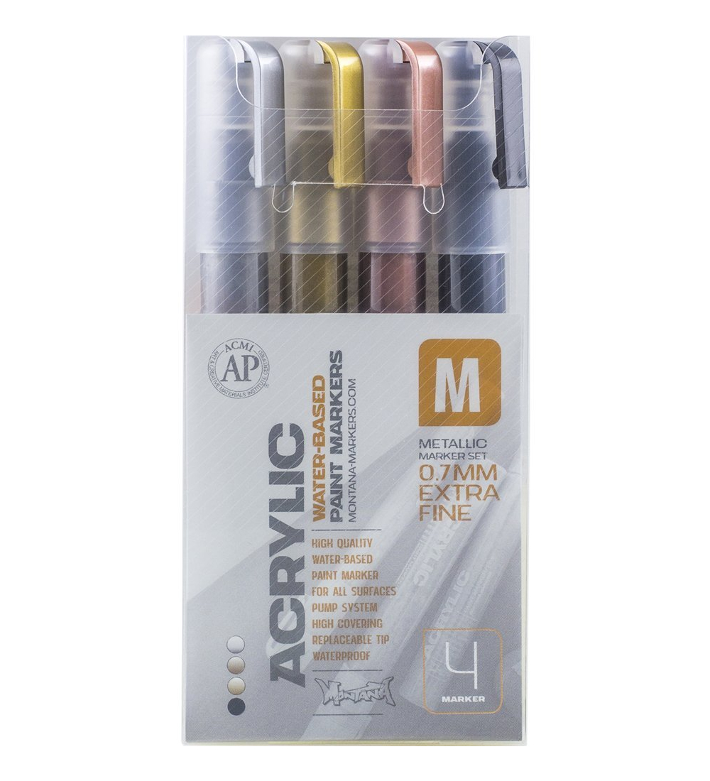 Montana Paint Marker Metallic 4 Set Xfine