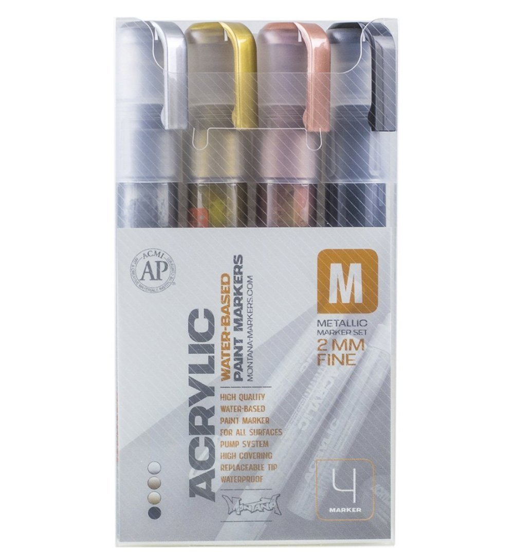 Montana Paint Marker Metallic 4 Set Fine