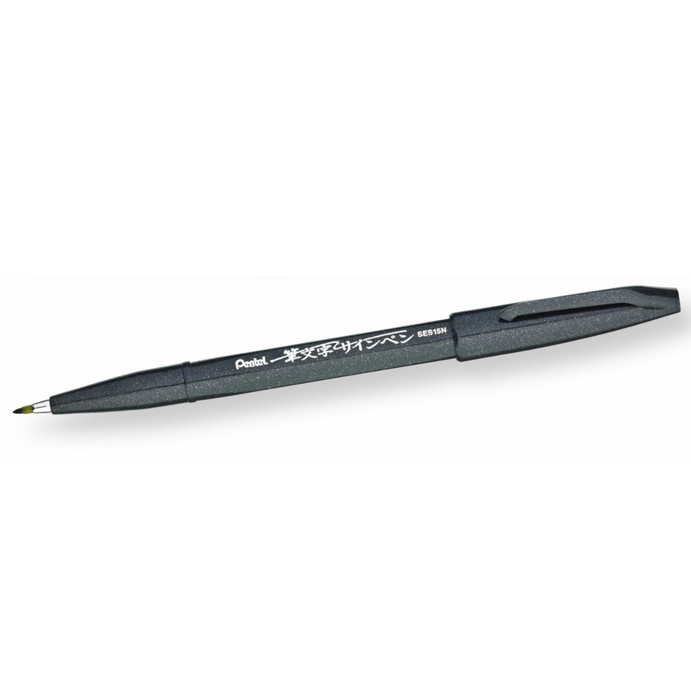 Pentel Sign Pen Ses15 Brush Tip Black Ink