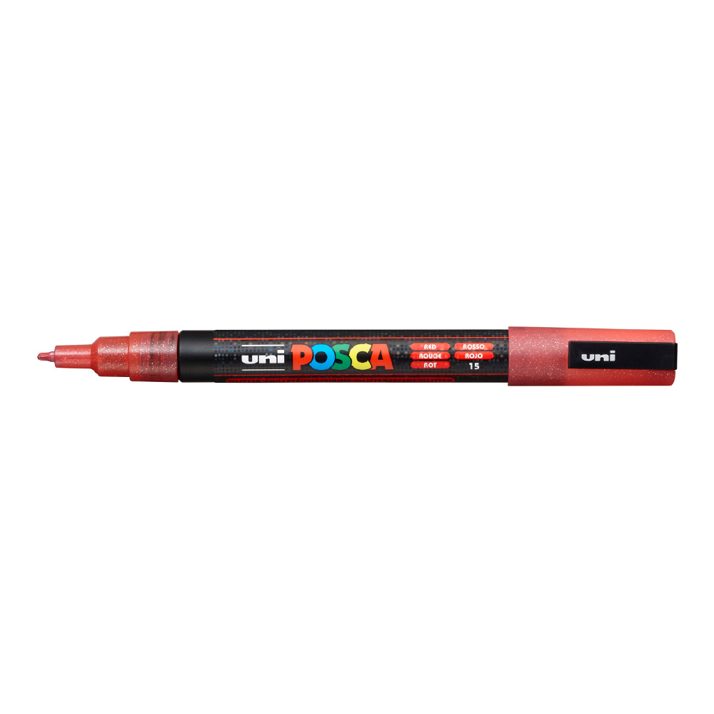 Posca Paint Marker PC-3M Fine Glitter Red