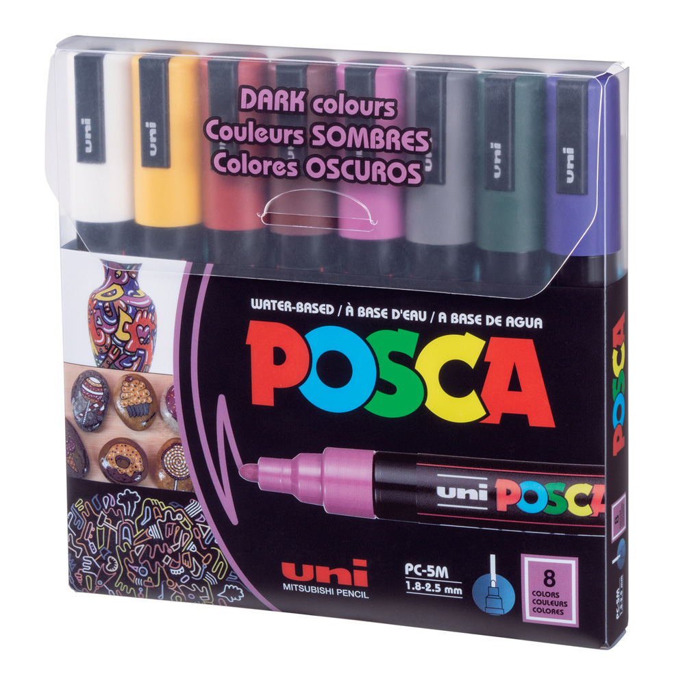 Posca Paint Marker Set/8 PC-5M Dark Colors