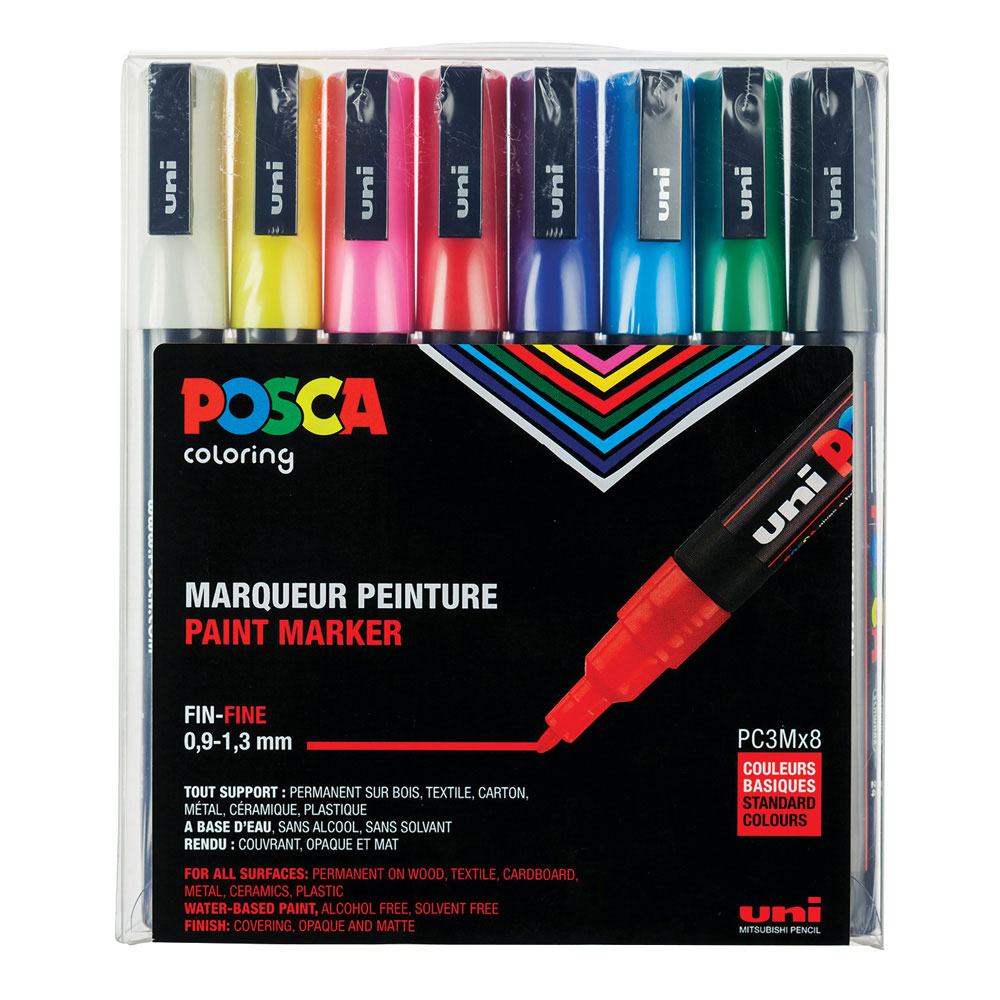 POSCA / Pennarelli Fine PC-3M Art Paint / Set regalo da 8 / Toni