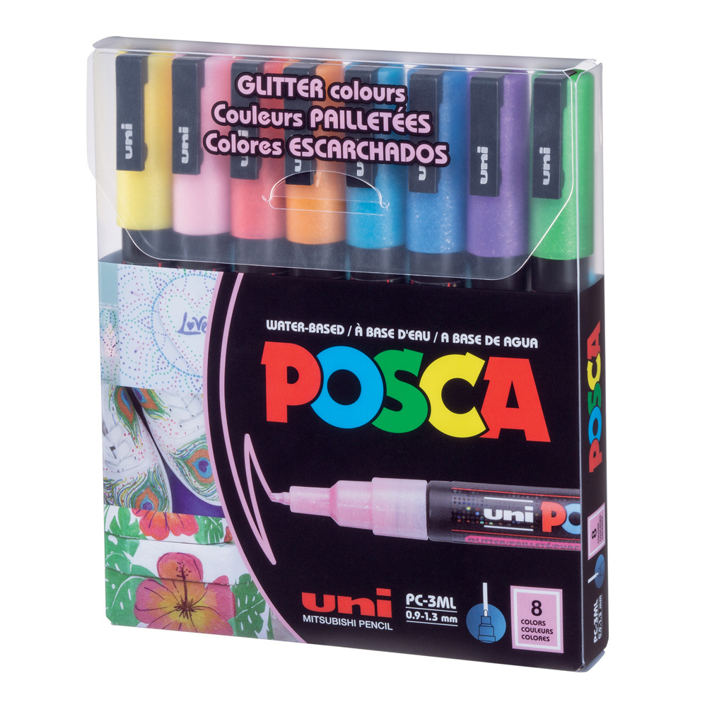 Posca PC-3M Paint Marker Fine Glitter Set/8