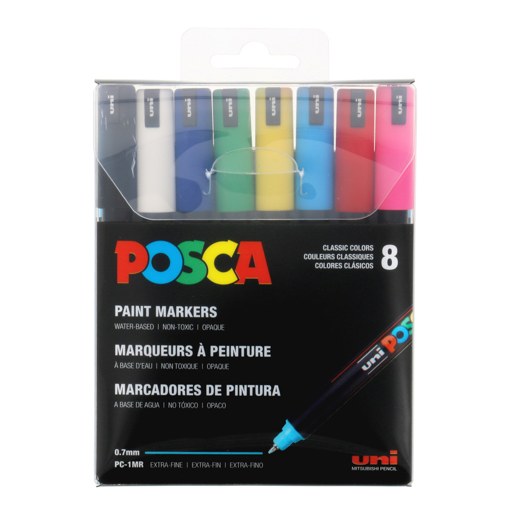 Posca PC-1MR Extra Fine .7mm Basic Set of 8