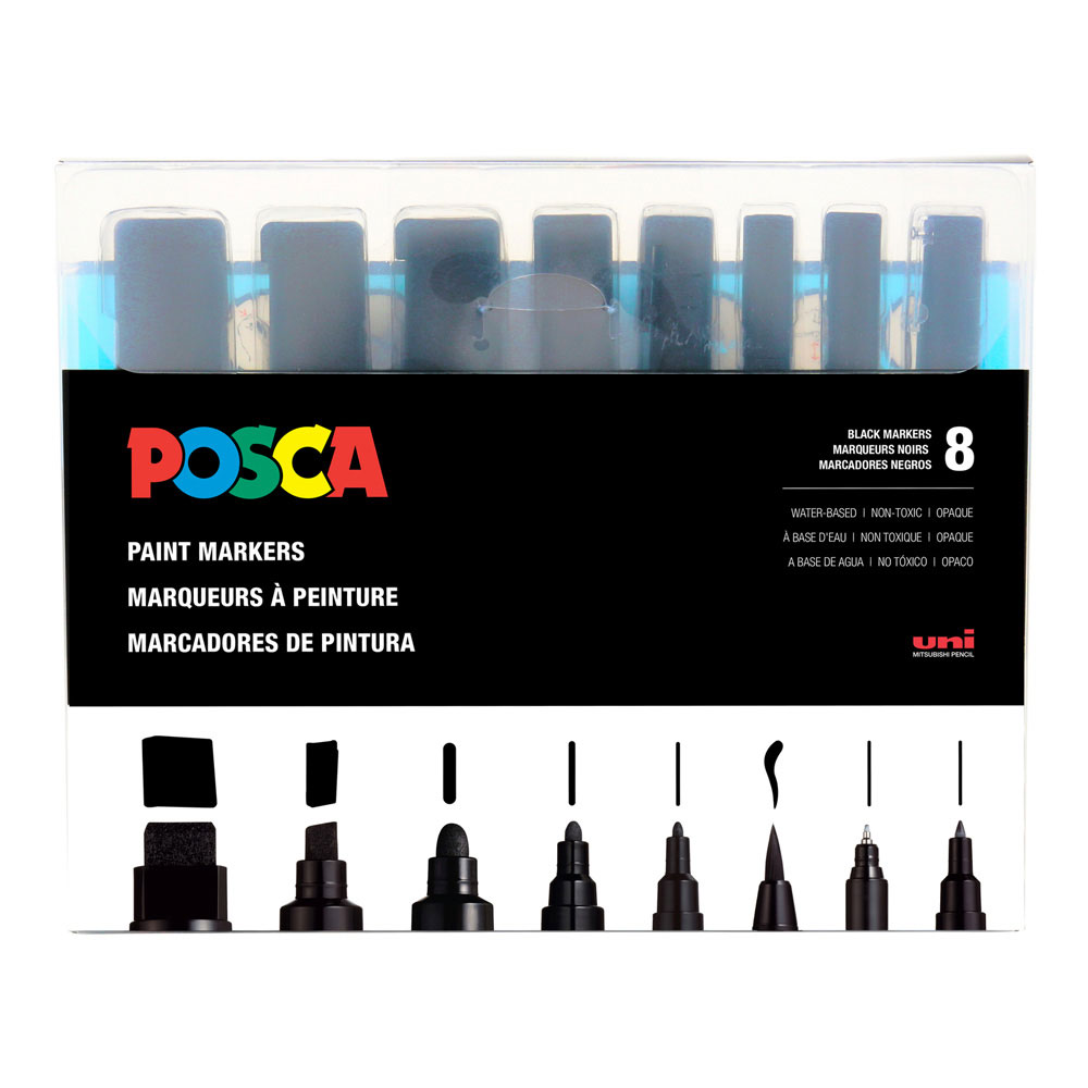 Posca Paint Marker Set of 8 All Black