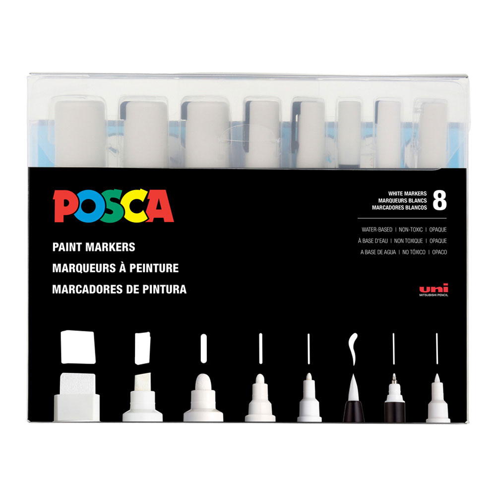 Posca Paint Marker Set of 8 All White