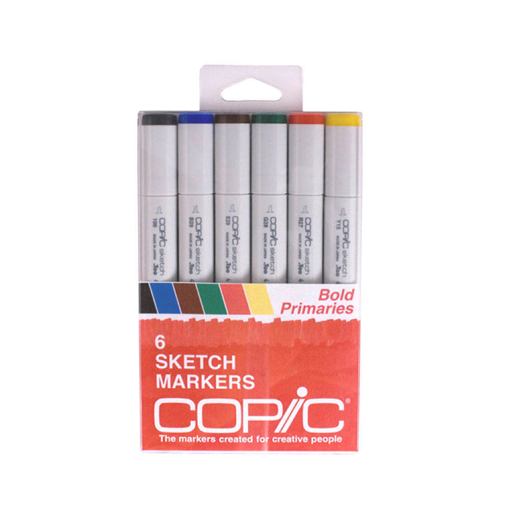 Copic Sketch Marker 6 Color Set Bold Primary