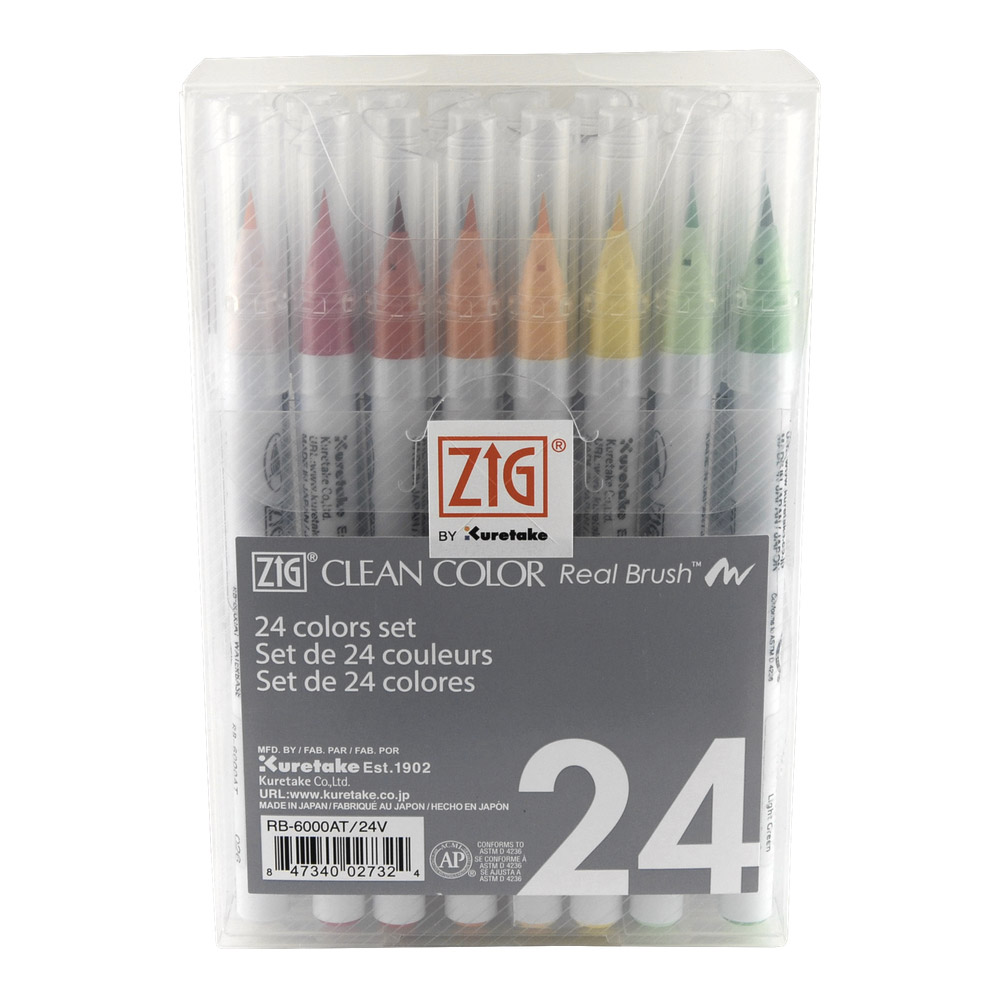 Zig Clean Color Real Brush Marker Set/24
