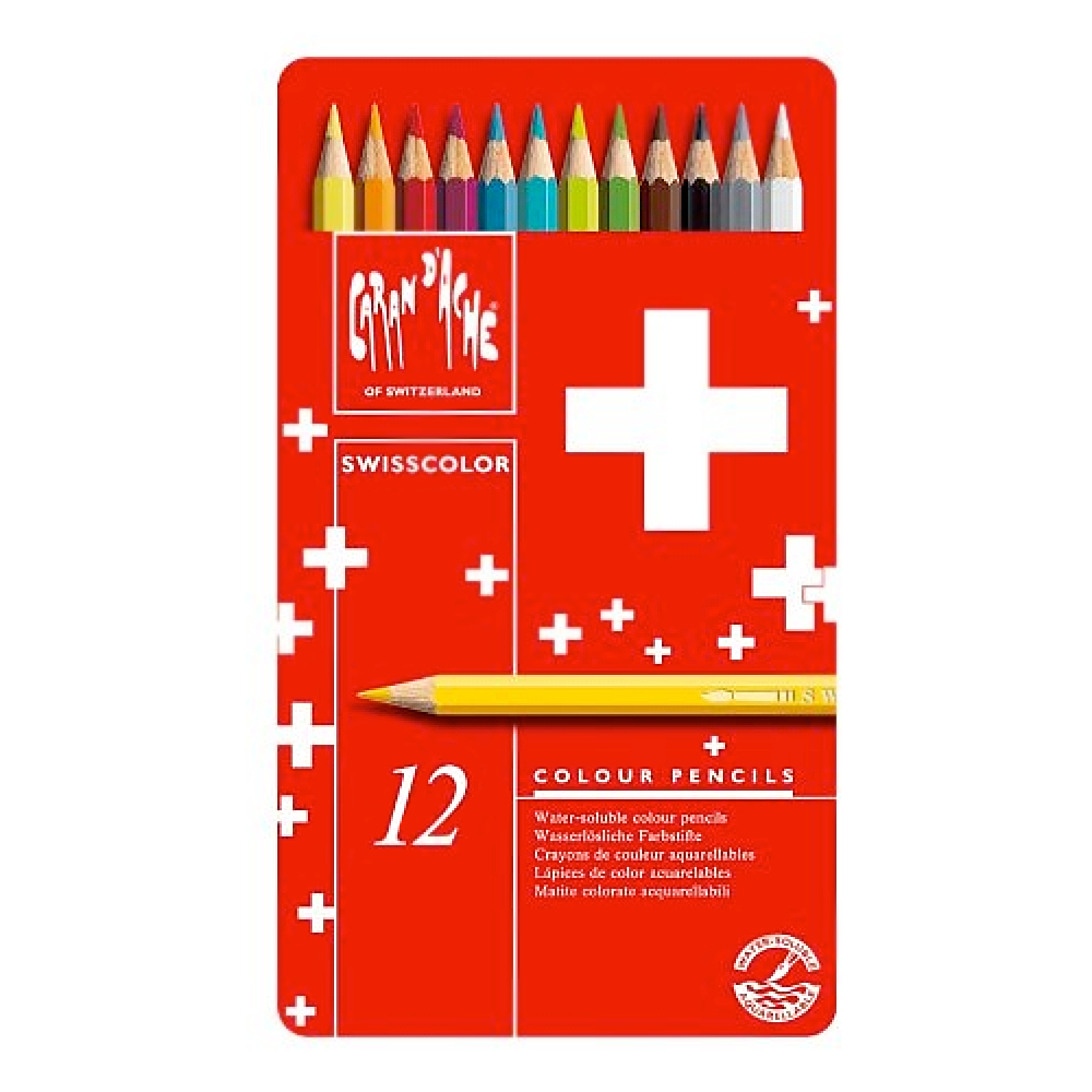 Swisscolor Watercolor Pencil Metal Box Of 12