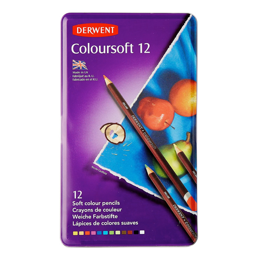 Derwent Coloursoft 12 Pencil Tin Set