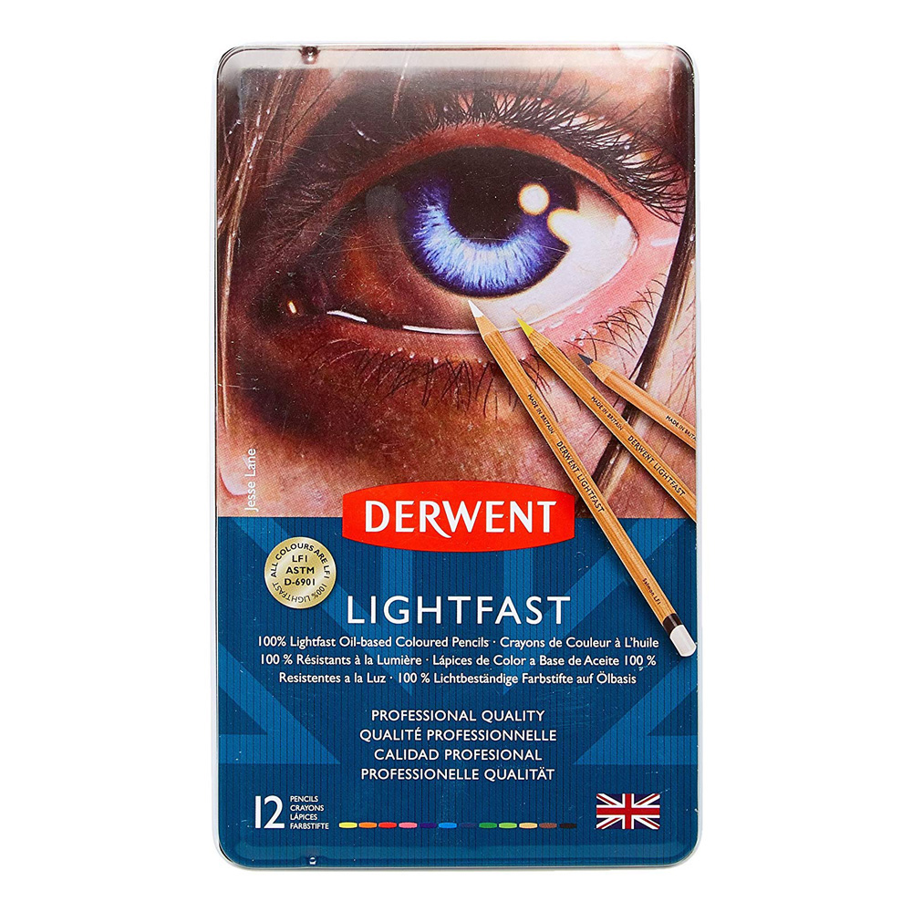 Derwent Lightfast Pencil 12 Color Tin