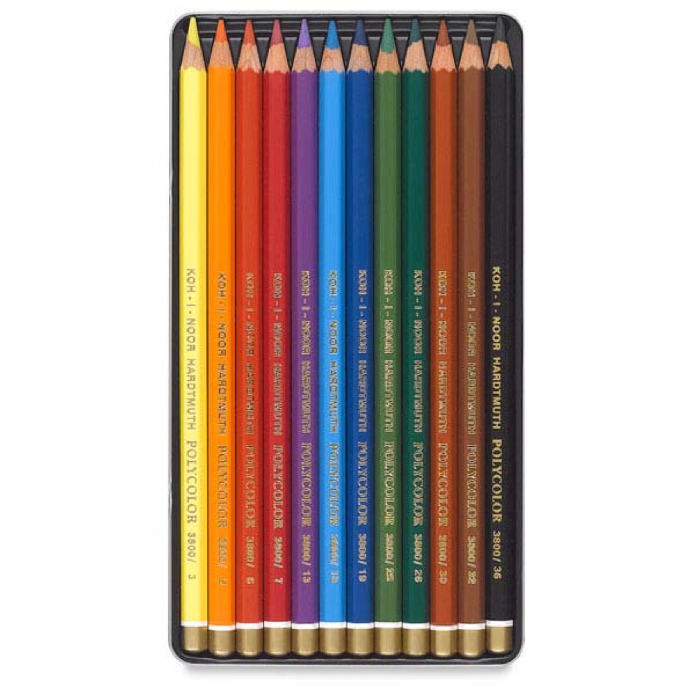 Koh-I-Noor Polycolor 12 Pencil Tin Set