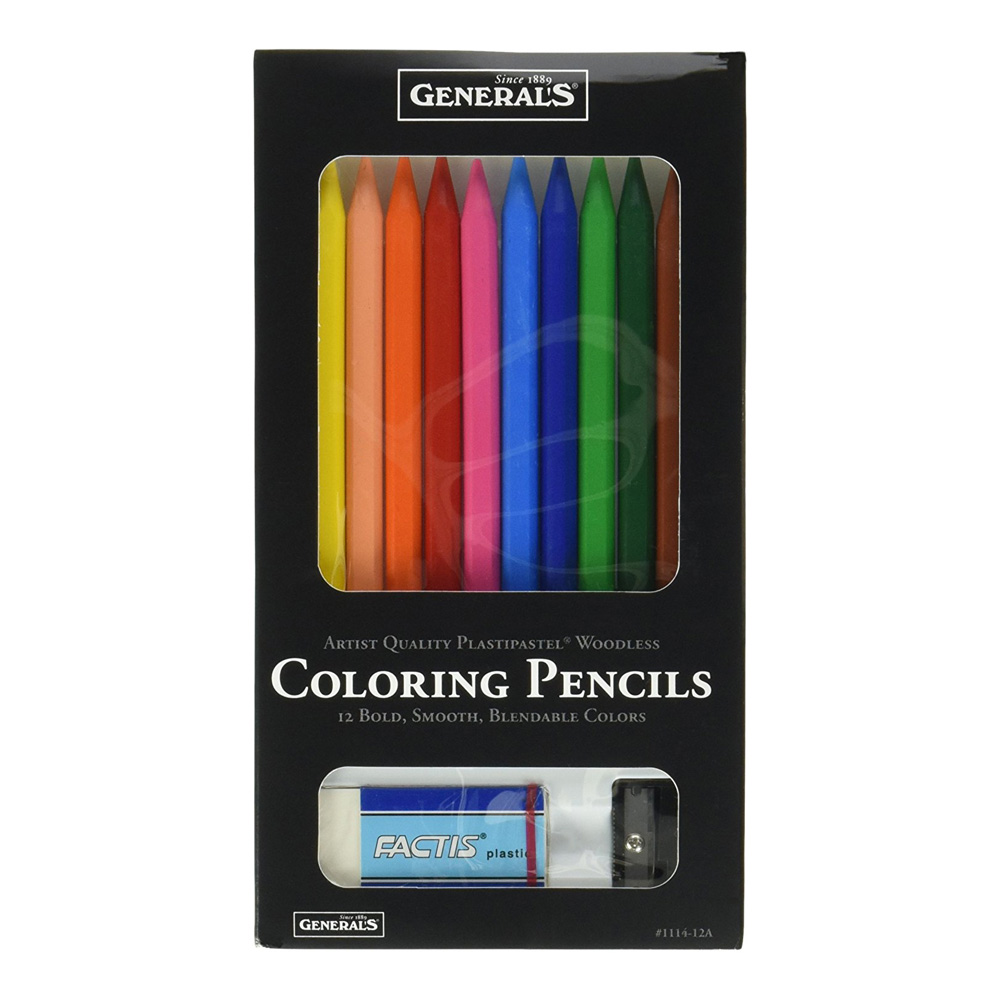 General 12 Woodless Colored Pencils