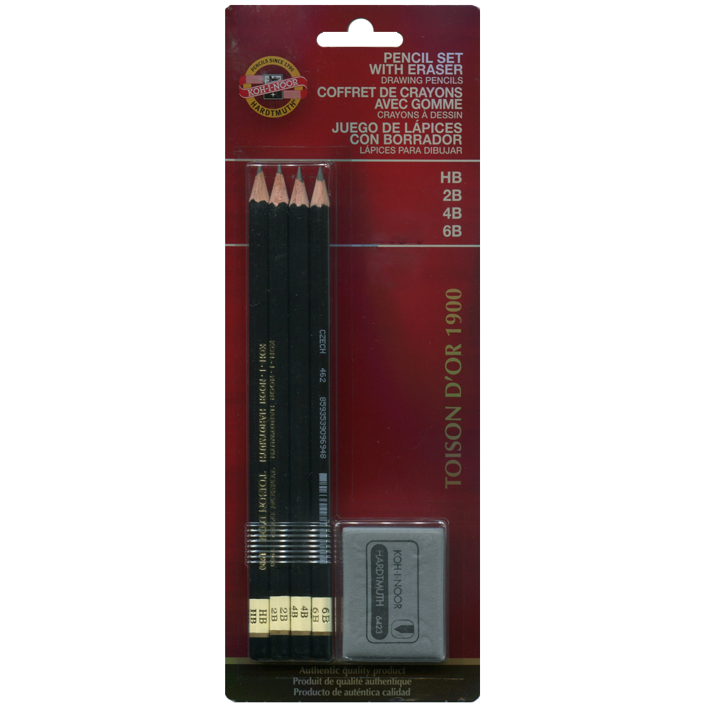 Koh-I-Noor Toison D'or 4 Pencil Set W/Ersr