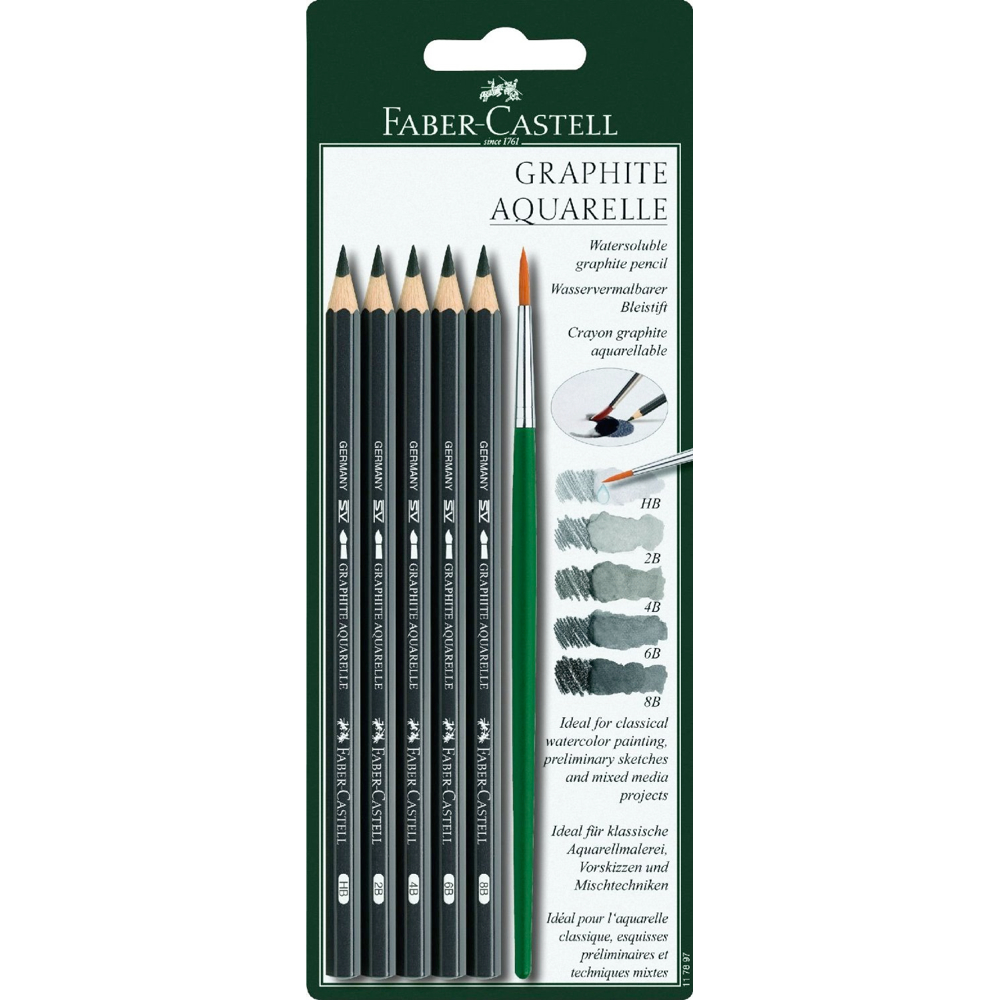 Faber-Castell Graphite Aquarelle Pencil 5/Set