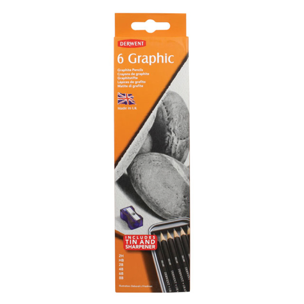 Derwent Graphic Pencils 6 Set in Tin