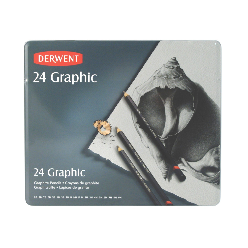 Derwent Graphic Pencils 24 Set in Tin