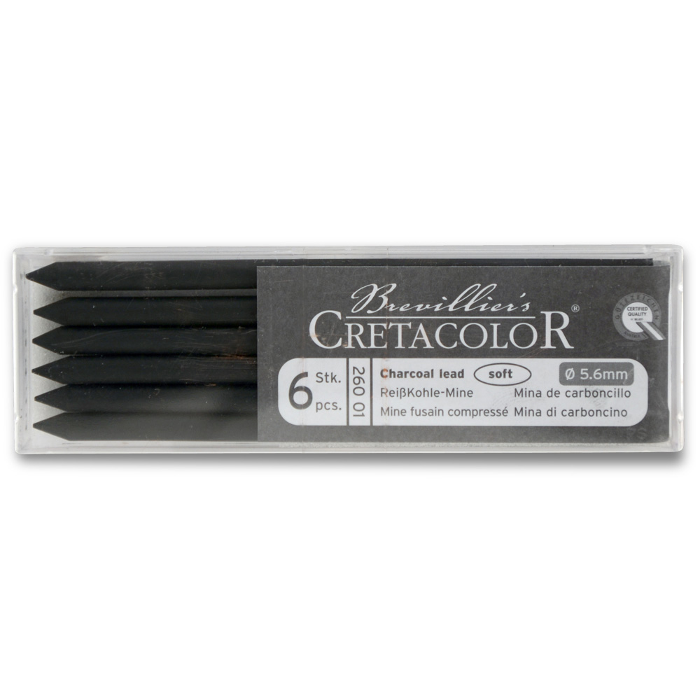 Cretacolor Soft Charcoal Lead 6/Pack