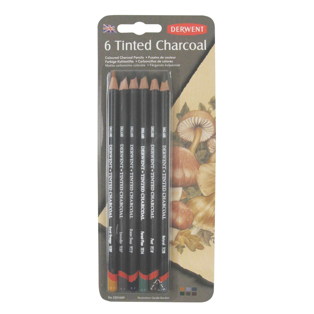 Derwent Tinted Charcoal 6 Pencil Set