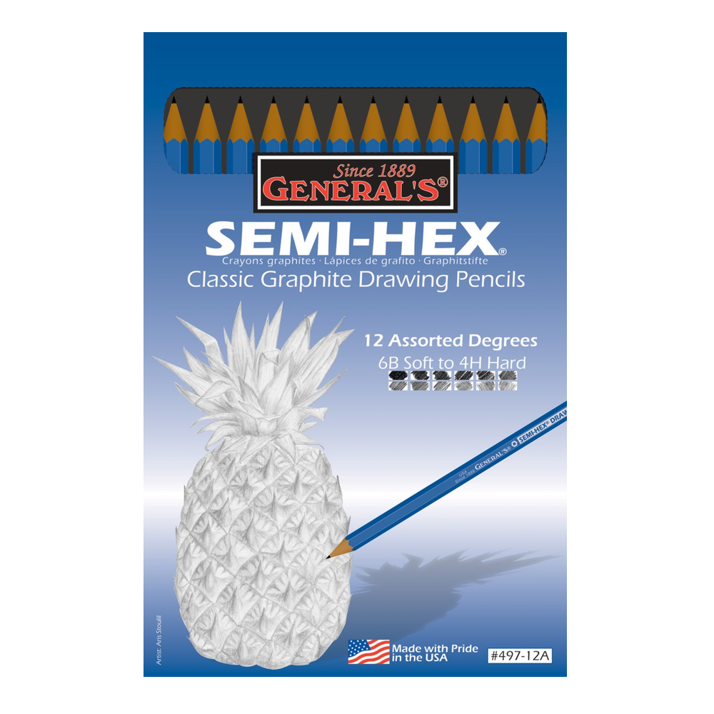 General Semi-Hex Graphite Set Of 12 Assorted