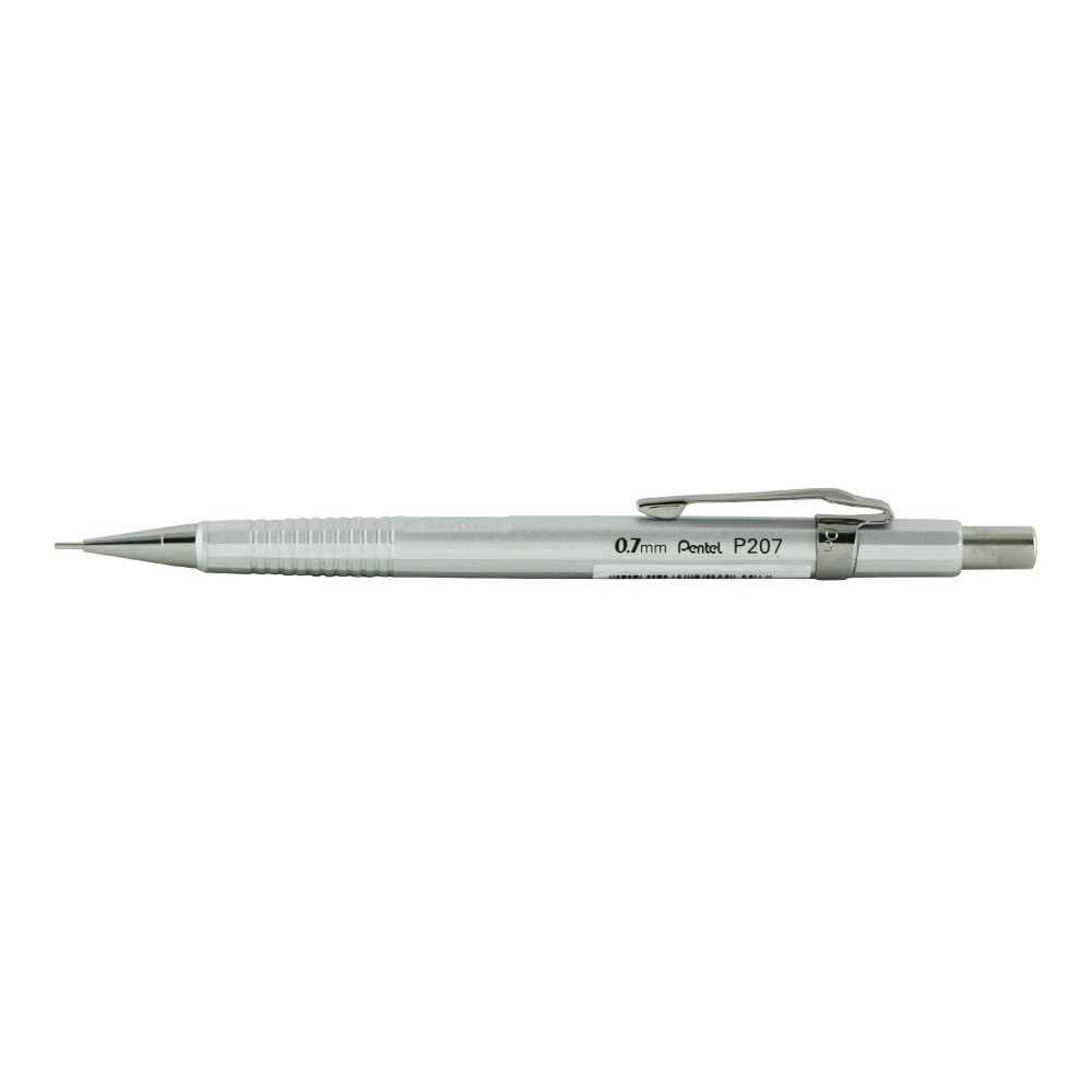 Pentel P207 Sharp Mech Pencil 0.7mm Met.Silvr