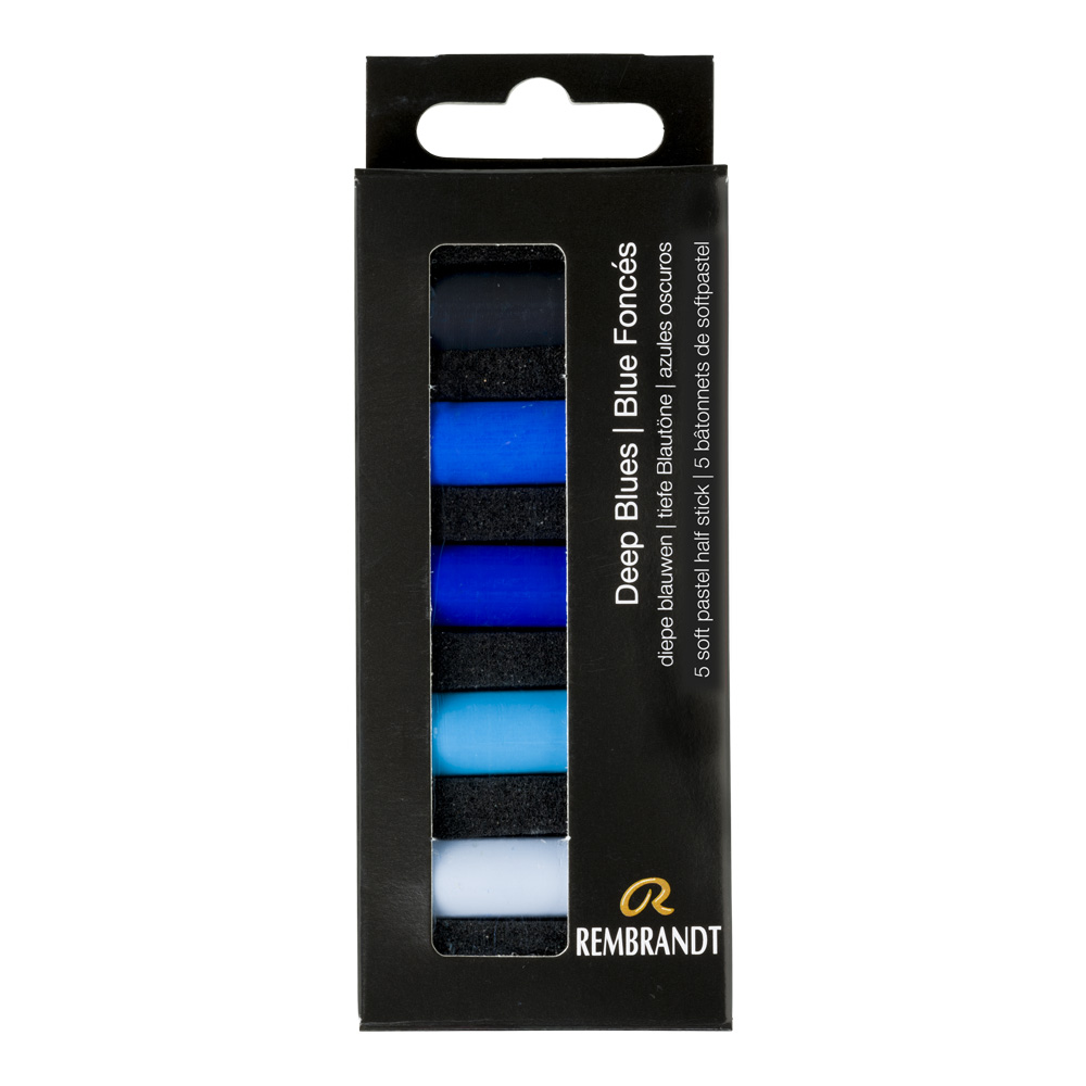 Rembrandt Soft Pastels 5pc Half Deep Blues