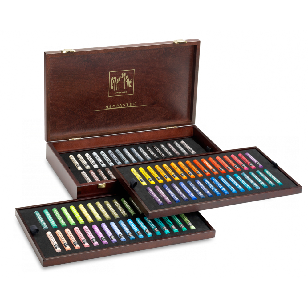 Neopastel Oil Crayons Set Of 96 In Wood Box
