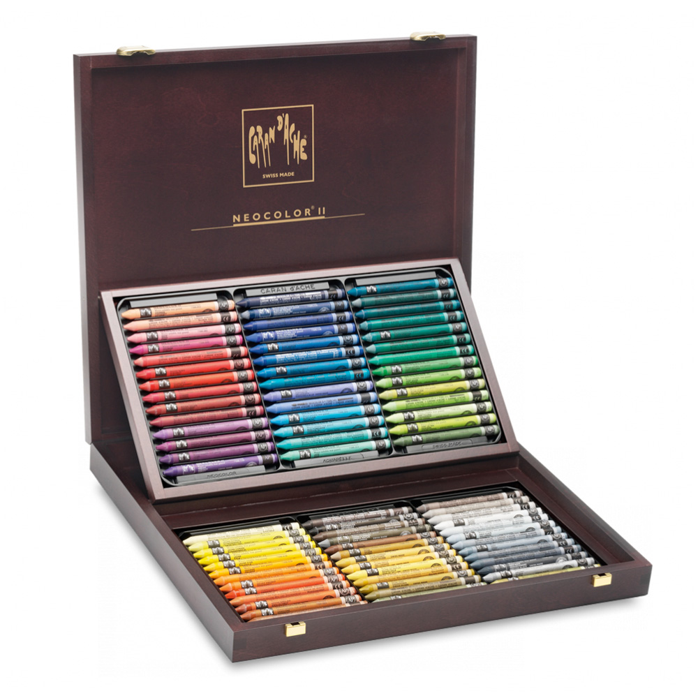 Neocolor II Watersoluble Crayons Wood Box/84