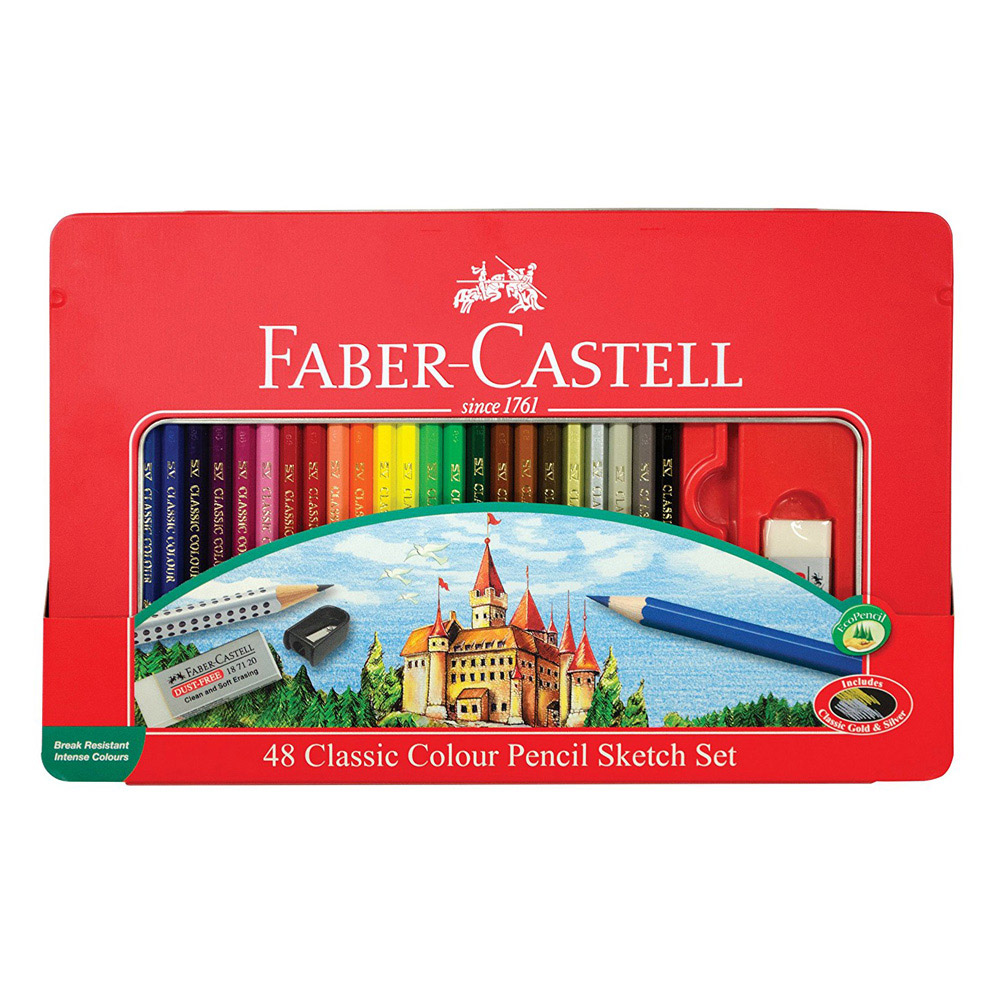 Faber-Castell Classic Color Pencil Tin Of 48