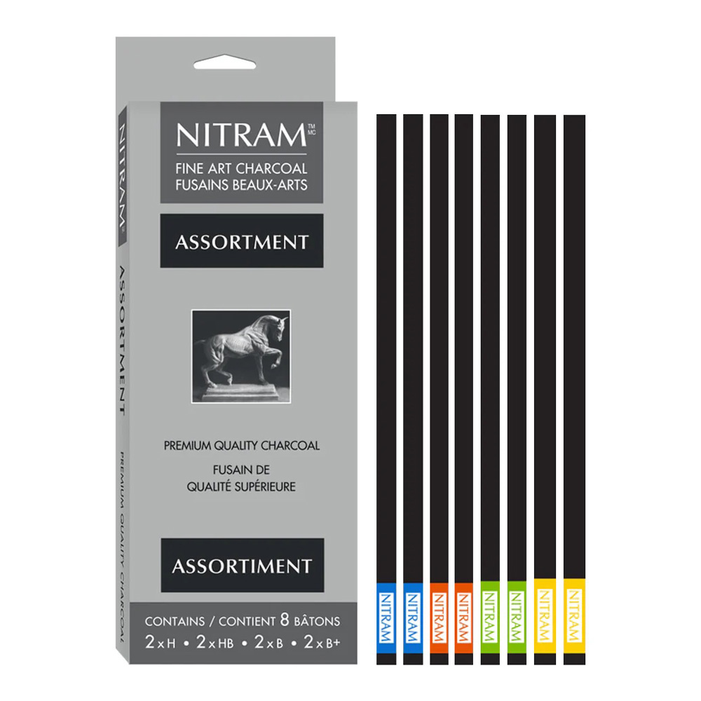 Nitram Fine Art Charcoal Assortment Set/8
