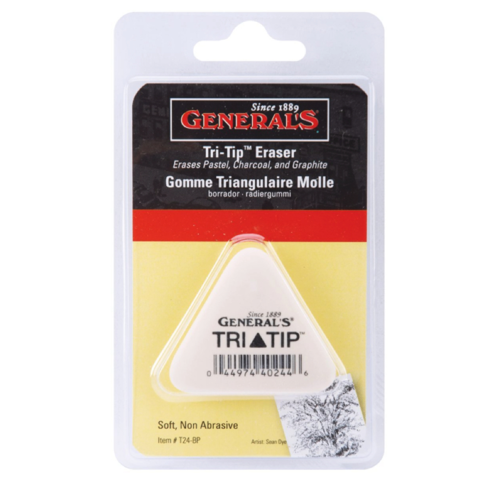 General White Tri-Tip Triangle Eraser