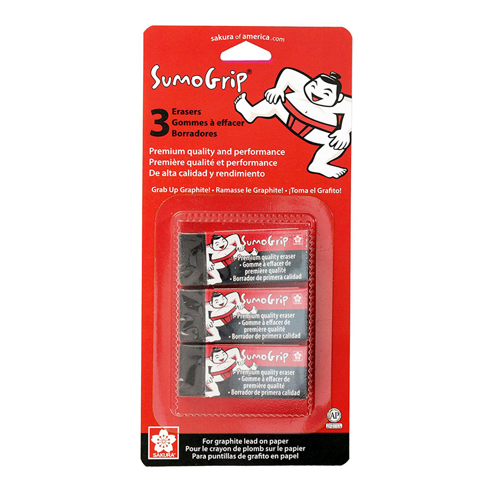 Sakura BC SumoGrip Prem. Block Eraser B80 3Pc