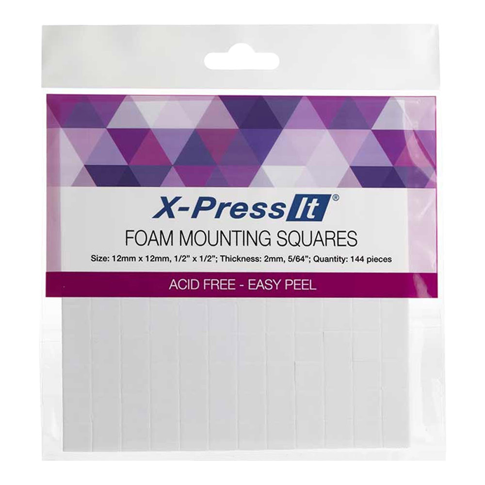 Xpress It Foam Mounting Squares 1/2x1/2 144pc