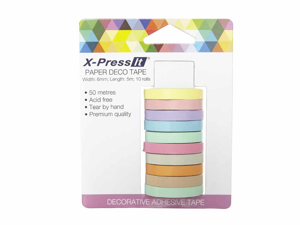 Xpress It Paper Deco Tape 6mm x 5m Pk/10