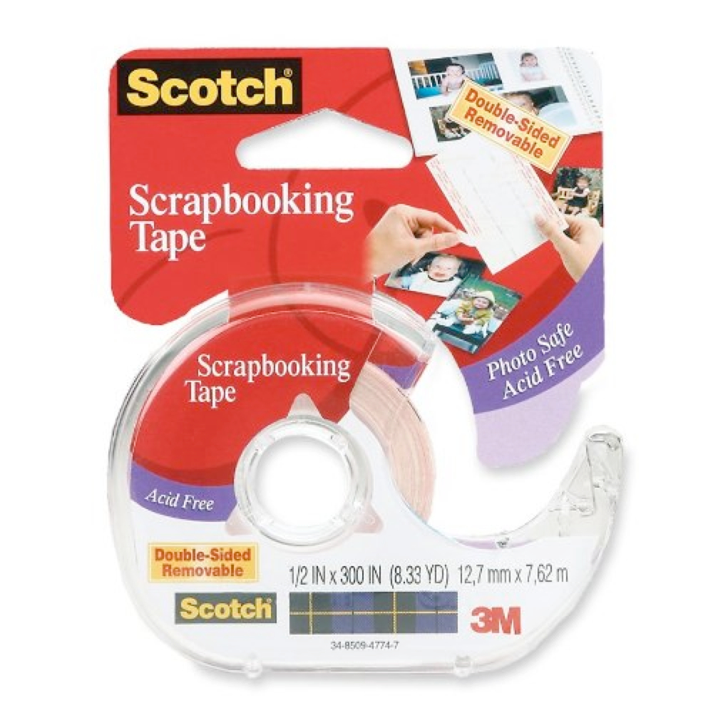 3M 2002 Scotch Dbl Side Removable Tape .5X300