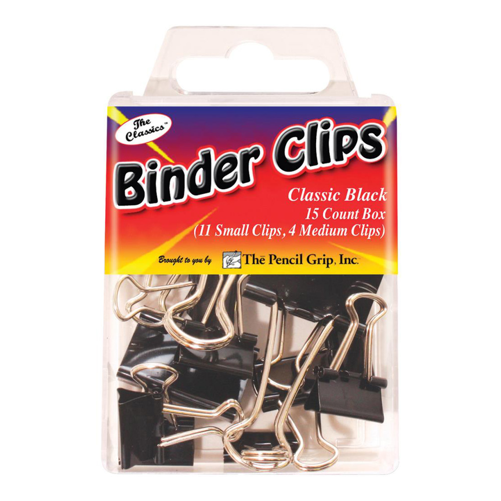 Binder Clips Box of 15 Small & Medium Size