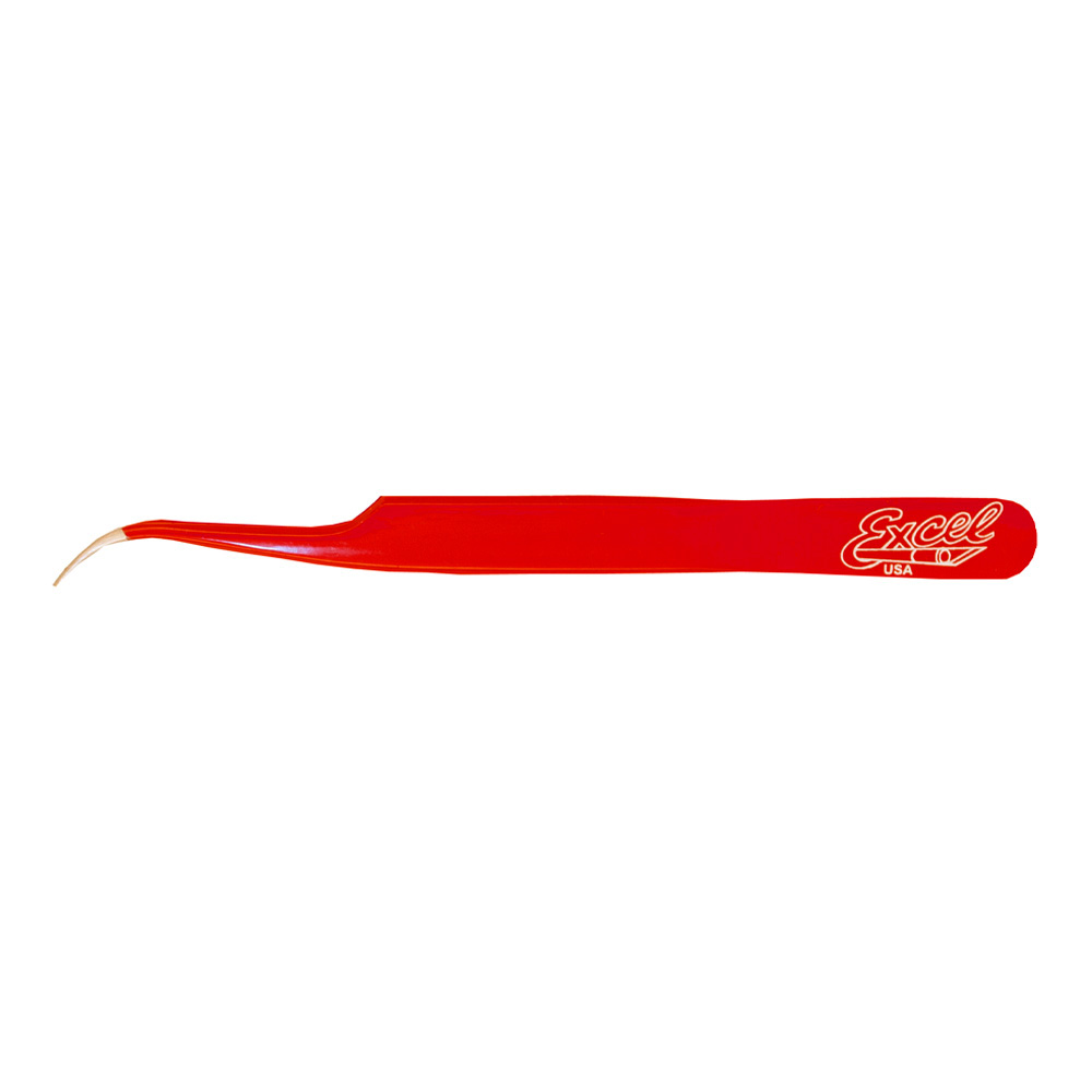 Excel 30426 Slant Point Tweezers Red