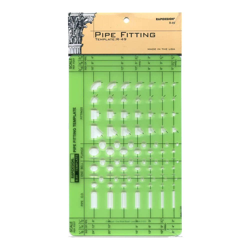 Rapidesign Template R-49 Pipe Fittings