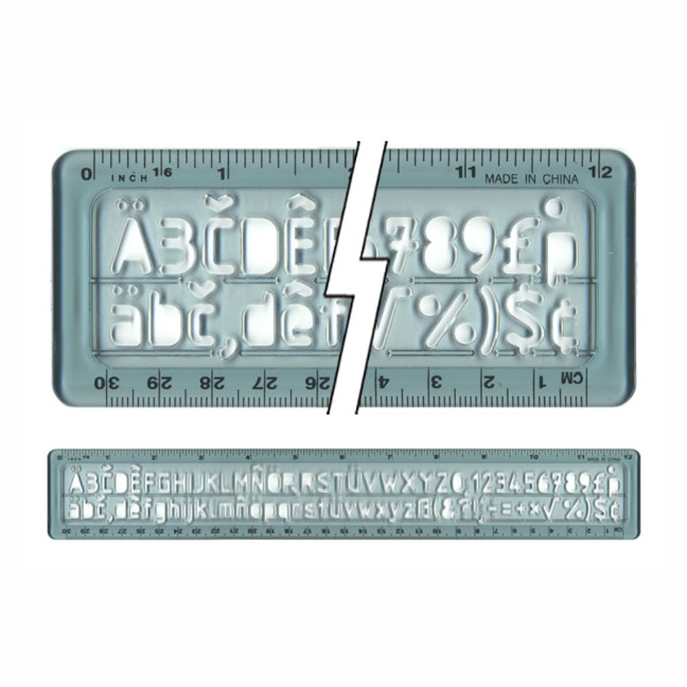 Westcott KT-35 Letter Guide/Ruler Combo 12